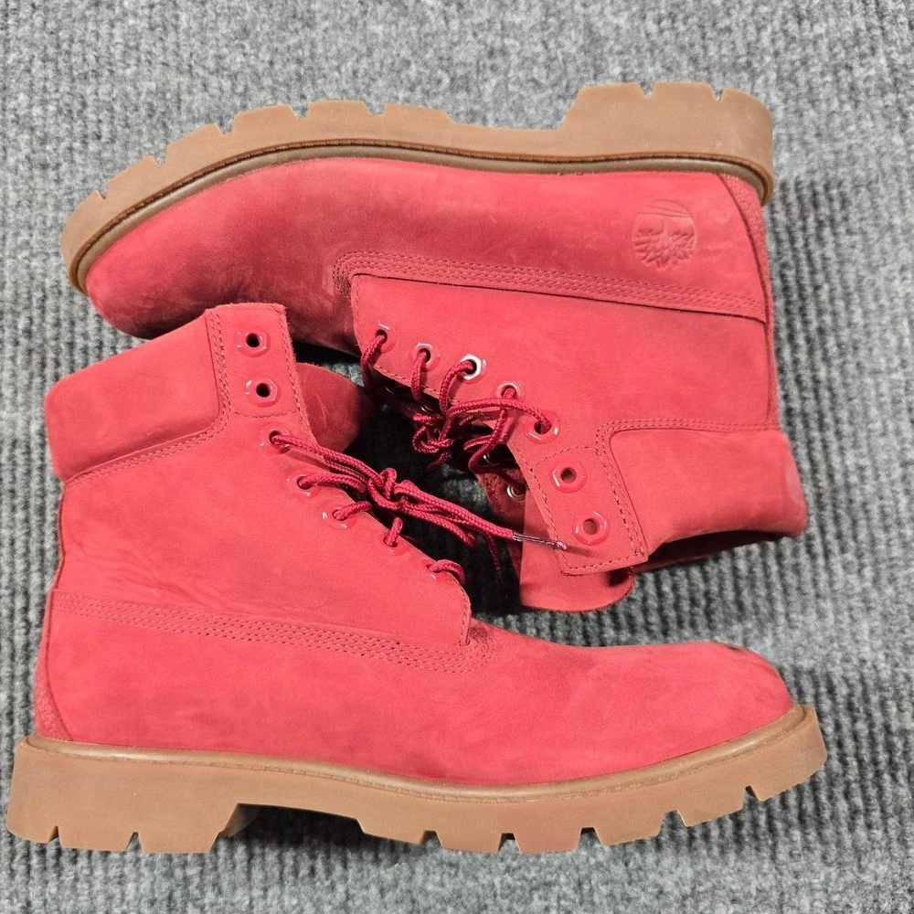 Timberland‎ Boots Mens Size 7.5 Red Nubuck Insulated A41UR Primaloft Snow Winter